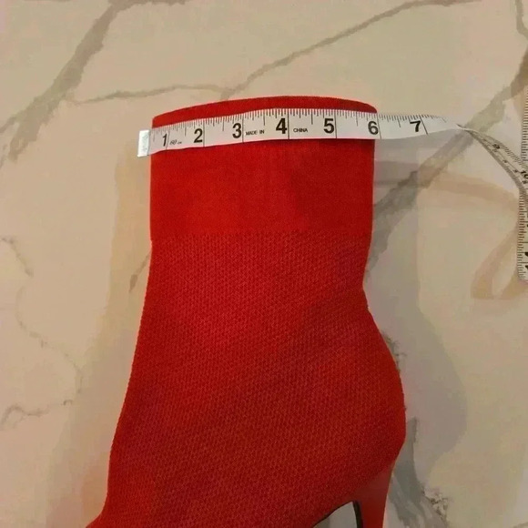 Brash Xaya Mid Calf Pointed Toe Stiletto Sock Boots Red Size 12W - Picture 10 of 11